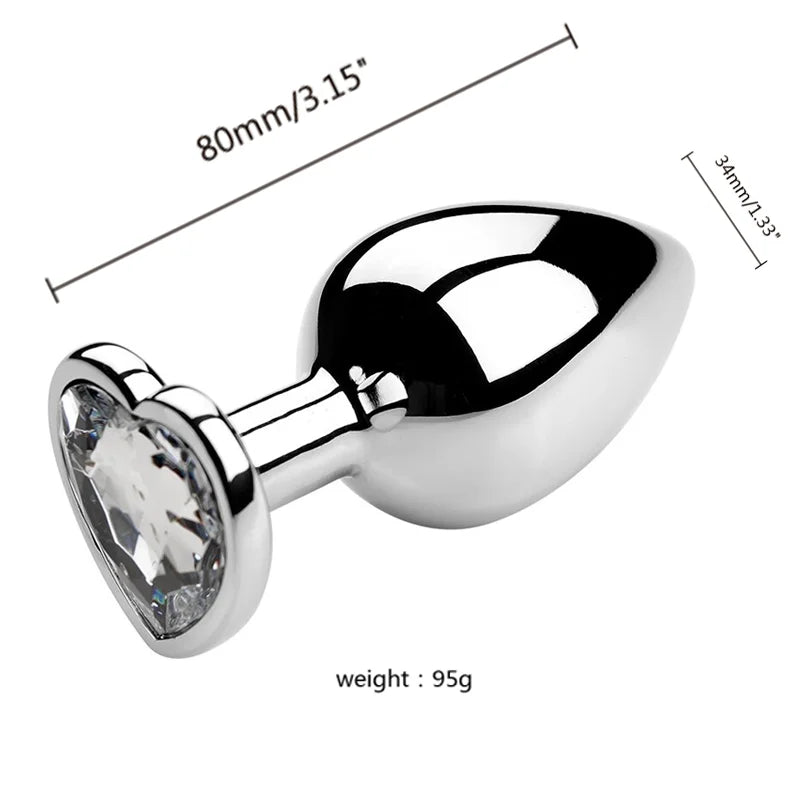 Metal Heart Butt Plug 3 Sizes Simifo