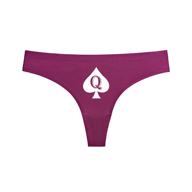 Queen of Spades Print Cotton Panties - Cute Sexy Women's Underwear | Plus Size Available