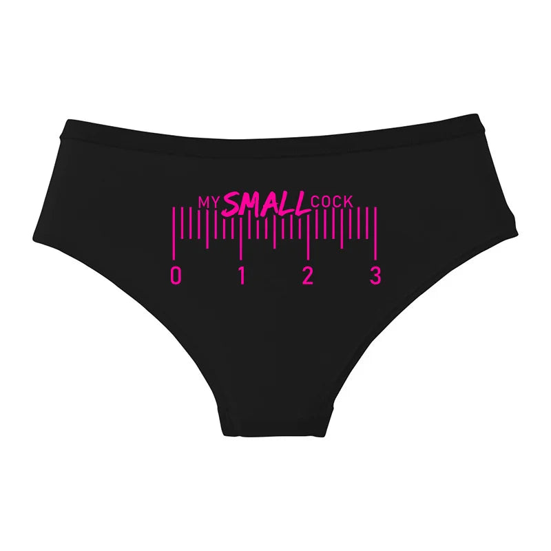 MY SMALL COCK Funny Cotton Underwear - Women's Novelty Briefs | Soft Comfortable Panties