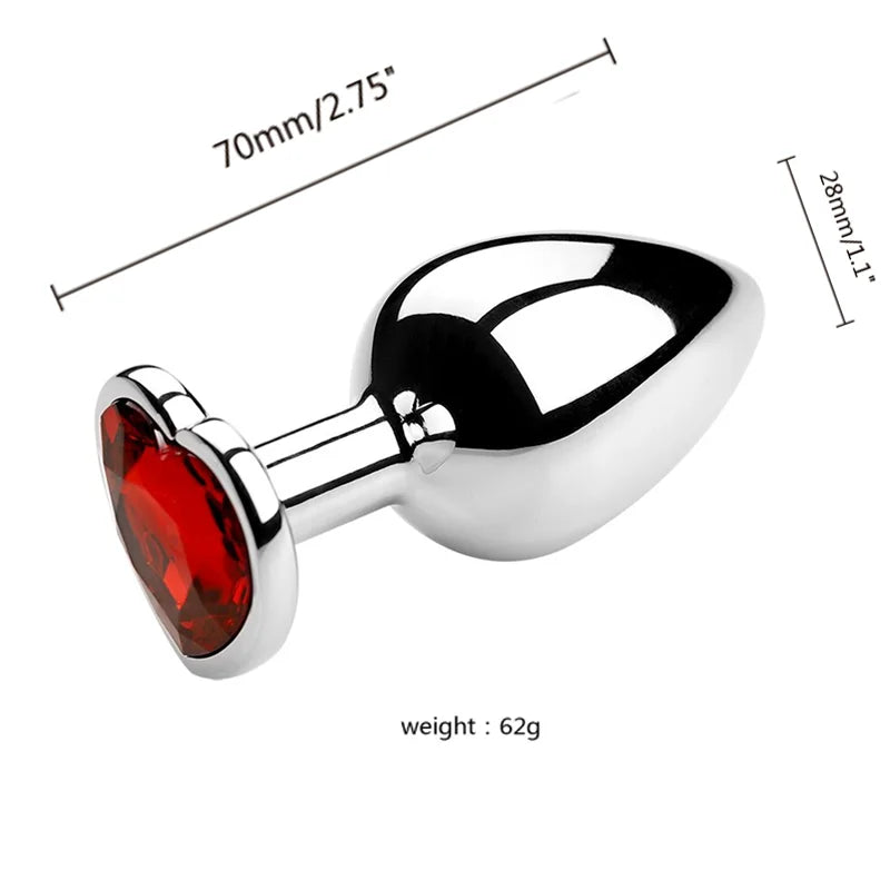 Metal Heart Butt Plug 3 Sizes Simifo