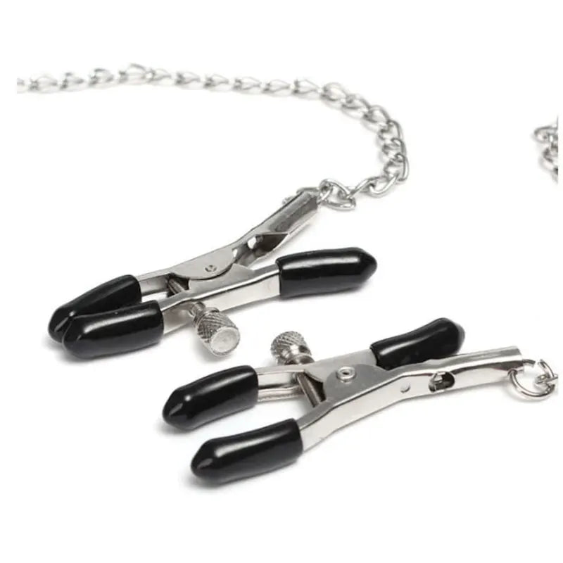 Ball Gag With Nipple Clamps -- Perfect for Kinky Fetish Lovers!! Simifo
