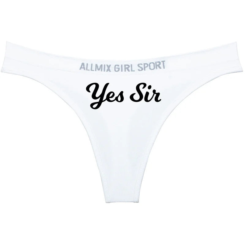 YES SIR Sexy Letters Print Underwear - Women's Seamless Low Waist Panties | Sports Fitness Brief