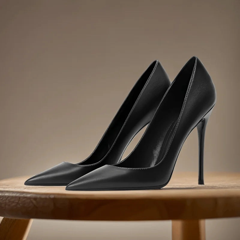 Brown Leather High heels Simifo