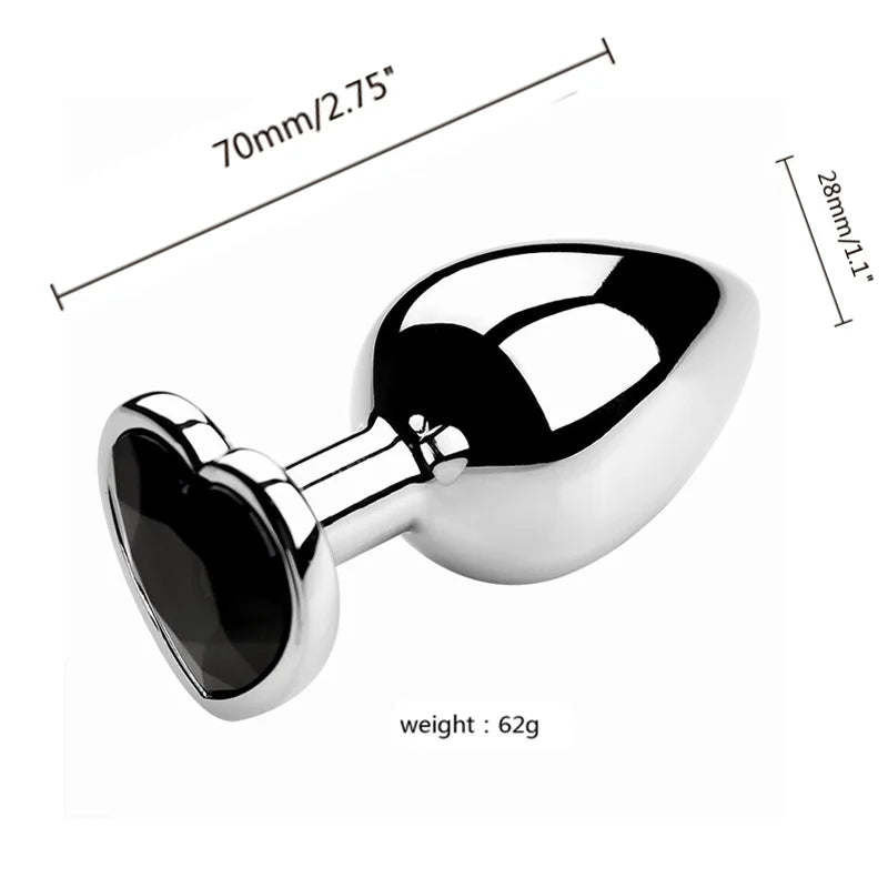 Metal Heart Butt Plug 3 Sizes Simifo