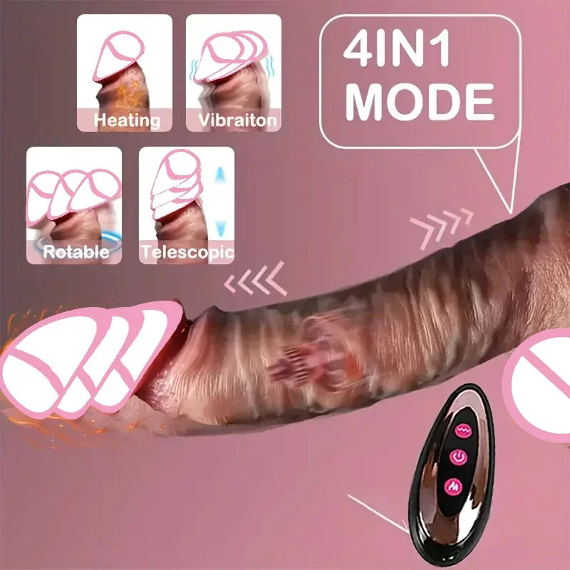 Telescopic Vibrating Realistic Dildo