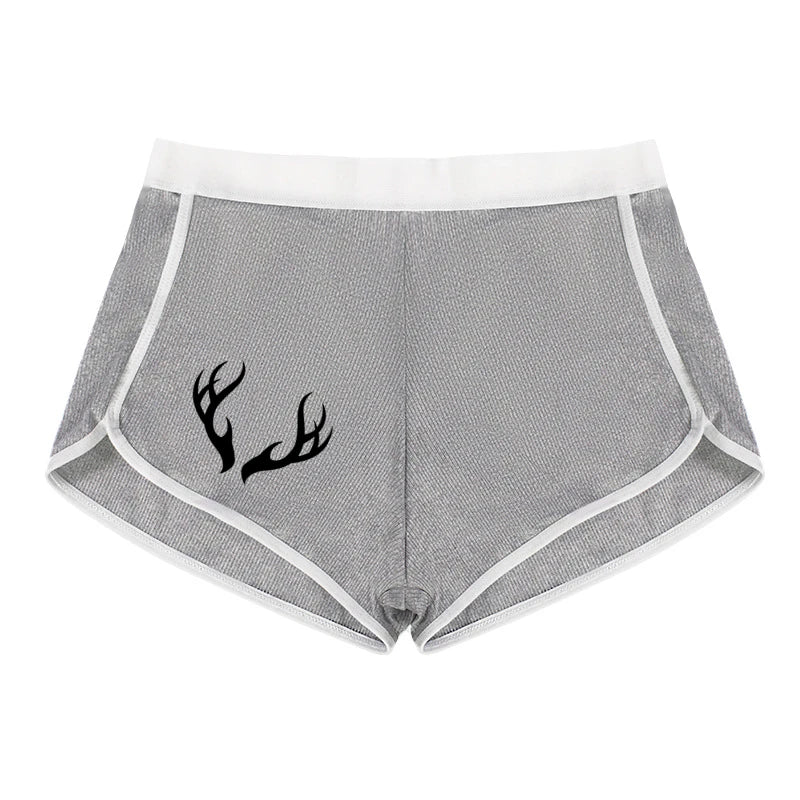 Cuckold Antlers Women's Boxer Shorts - Seamless Hip Lifting Sports Underwear | Solid Color Boyshort