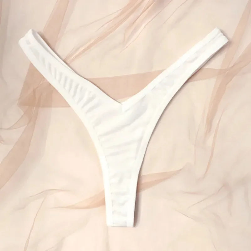 Women's V-Waist Sports Thong - Sexy Breathable G-String | Low Rise Elastic Bikini Panties