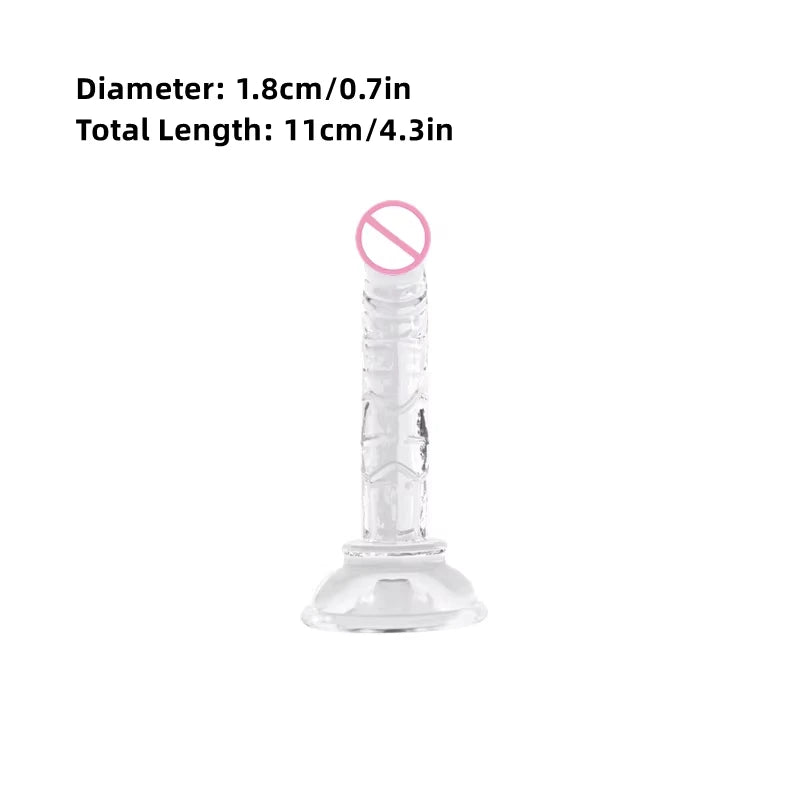 Realistic Dildo Clear Soft Lifelike Sex Toy with Vein Texture Penis for Vagina Anal Stimulation with Strong Suction Cup Adulttoy
