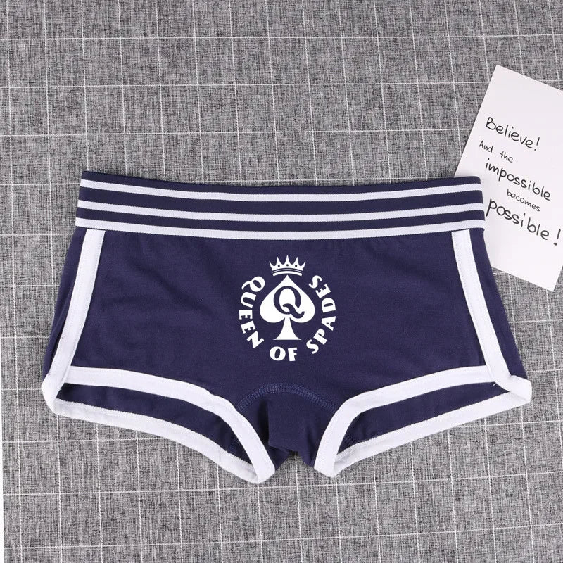 Queen of Spades Cotton Boyshort - Women's Breathable QOS Underwear | Cute Comfortable Panties