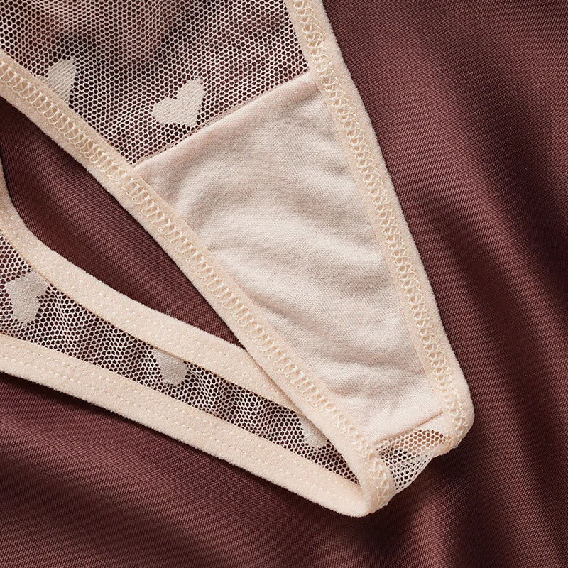 Sexy Lace Thong - Love Print Low Waist Hollow Out T-Back Lingerie | Soft Breathable Panties