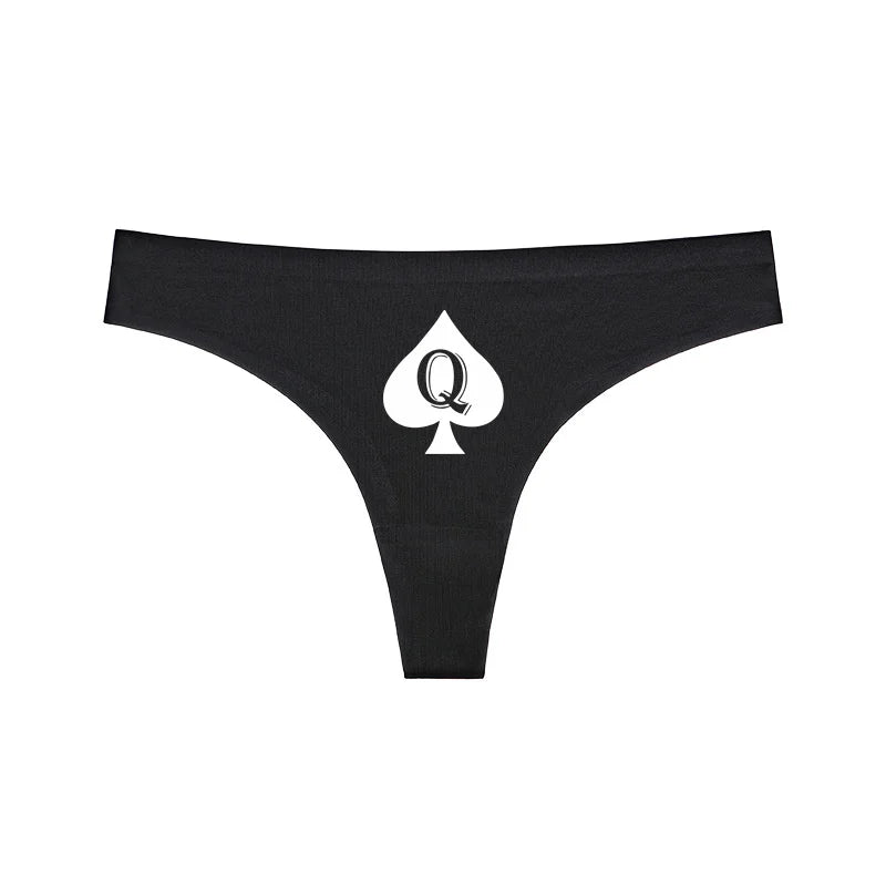 Queen of Spades Print Cotton Panties - Cute Sexy Women's Underwear | Plus Size Available