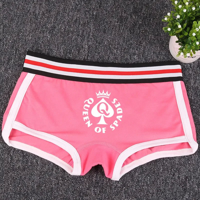 Queen of Spades Cotton Boyshort - Women's Breathable QOS Underwear | Cute Comfortable Panties
