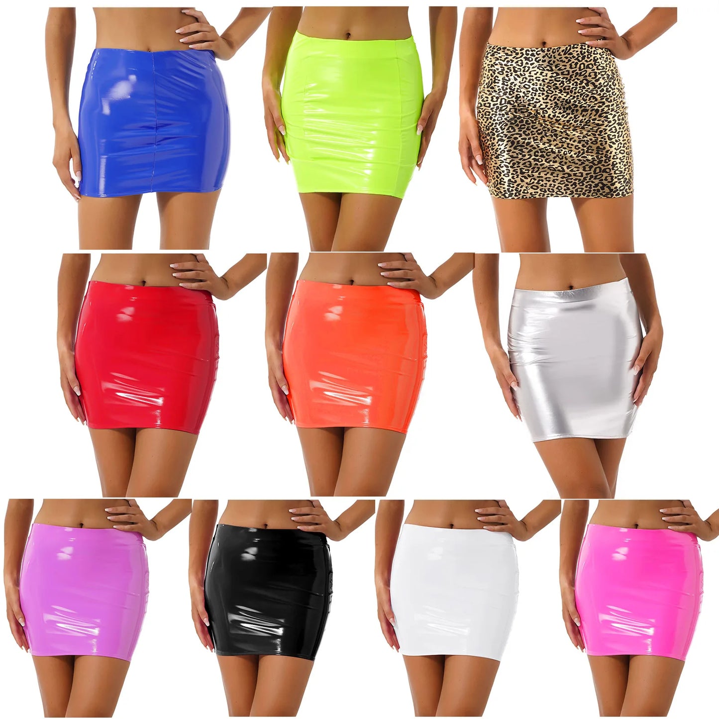 Sexy Womens Leather Miniskirt