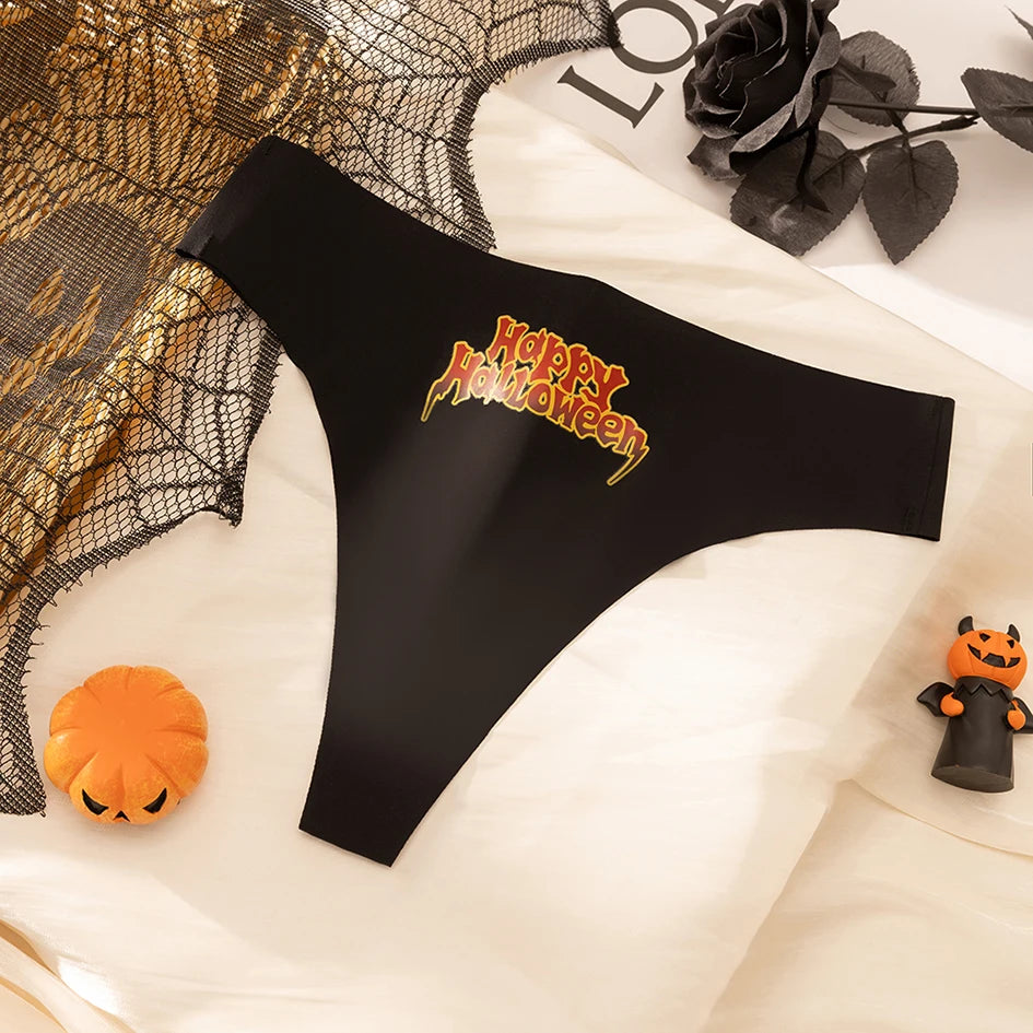 Halloween Women's Thong Set - 3 Piece Breathable Sexy Lingerie Collection