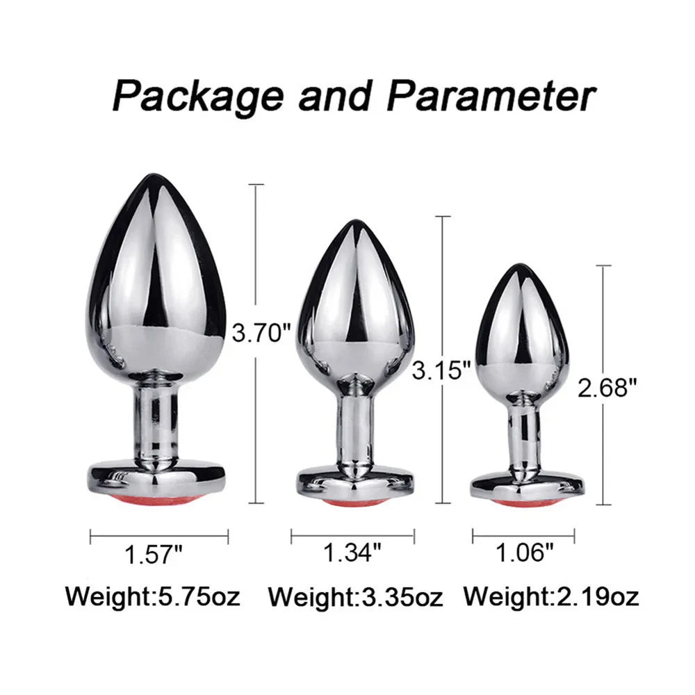 Metal Heart Butt Plug 3 Sizes Simifo