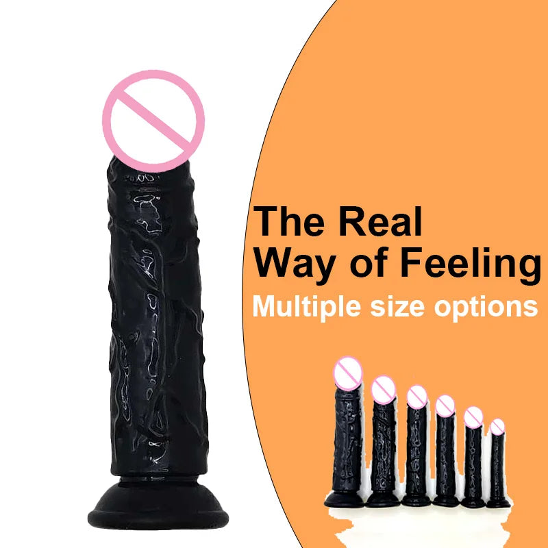 Realistic G-Spot Jelly Dildo with Suction Cup - Silicone Penis Butt Plug | Women's Pleasure Toy