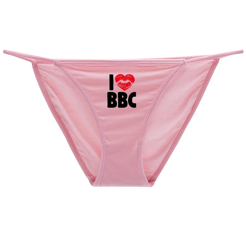 I LOVE BBC Cotton Underwear - Sexy Print Women's Briefs | Breathable Comfortable Panties