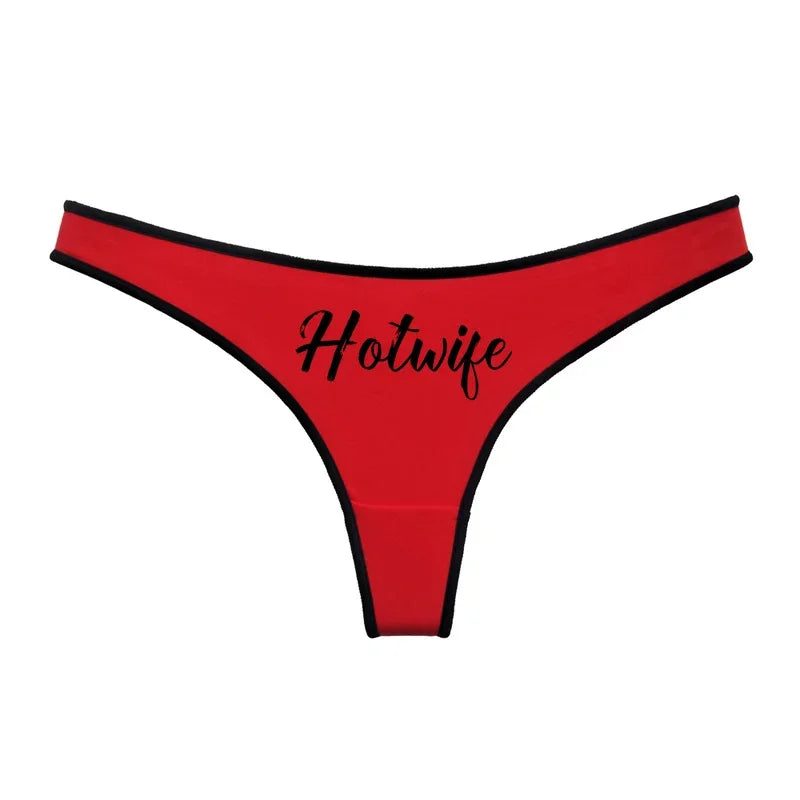 HOT WIFE Red Cotton Seamless Thong - Soft Invisible Breathable Sport Underwear | Women's Lingerie
