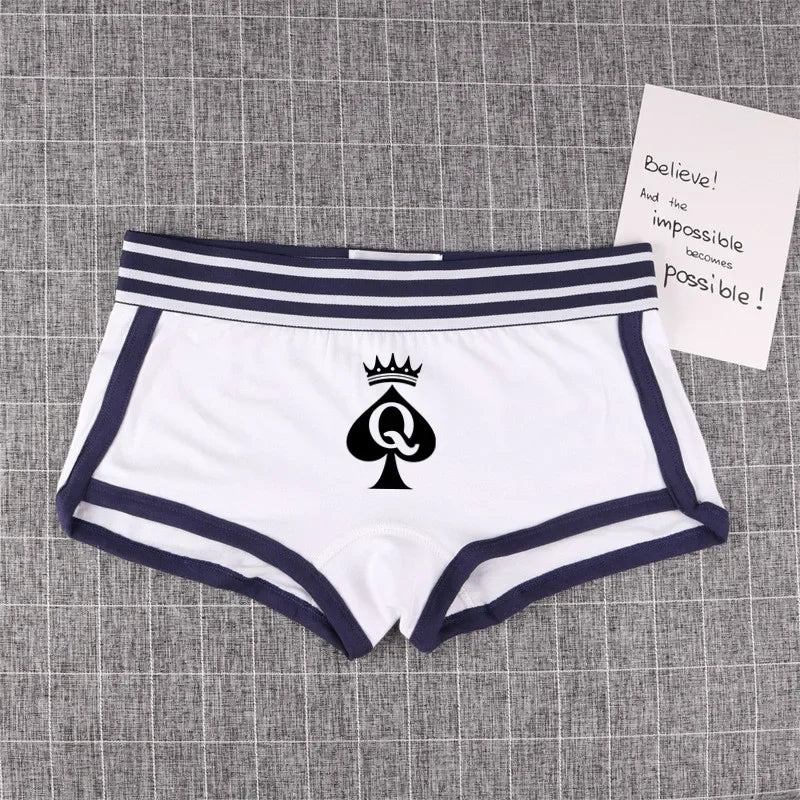 Queen of Spades Cotton Boyshort - Women's Breathable QOS Underwear | Cute Comfortable Panties