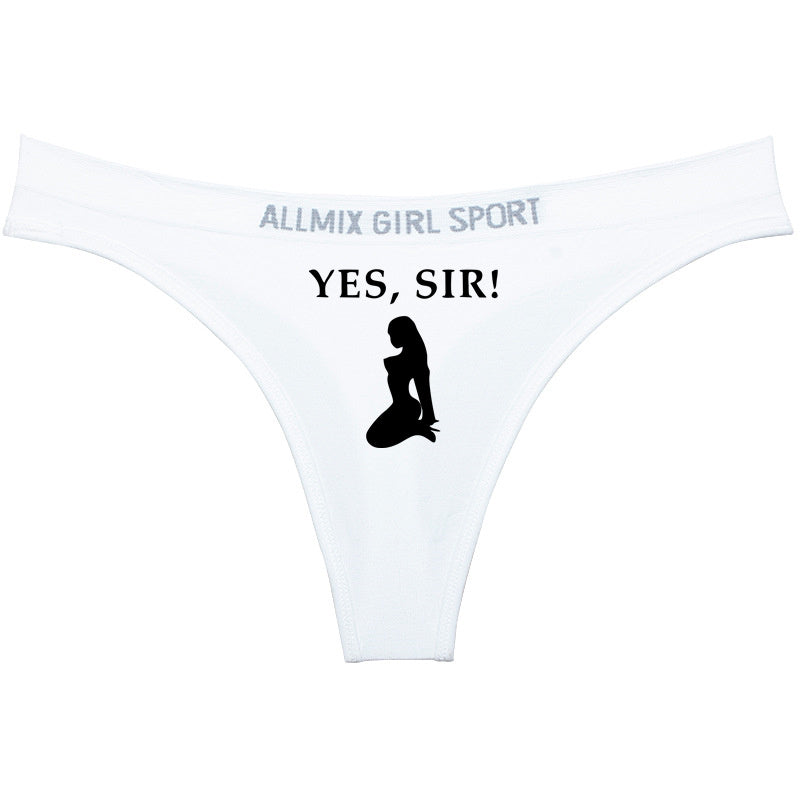 YES SIR Sexy Letters Print Underwear - Women's Seamless Low Waist Panties | Sports Fitness Brief