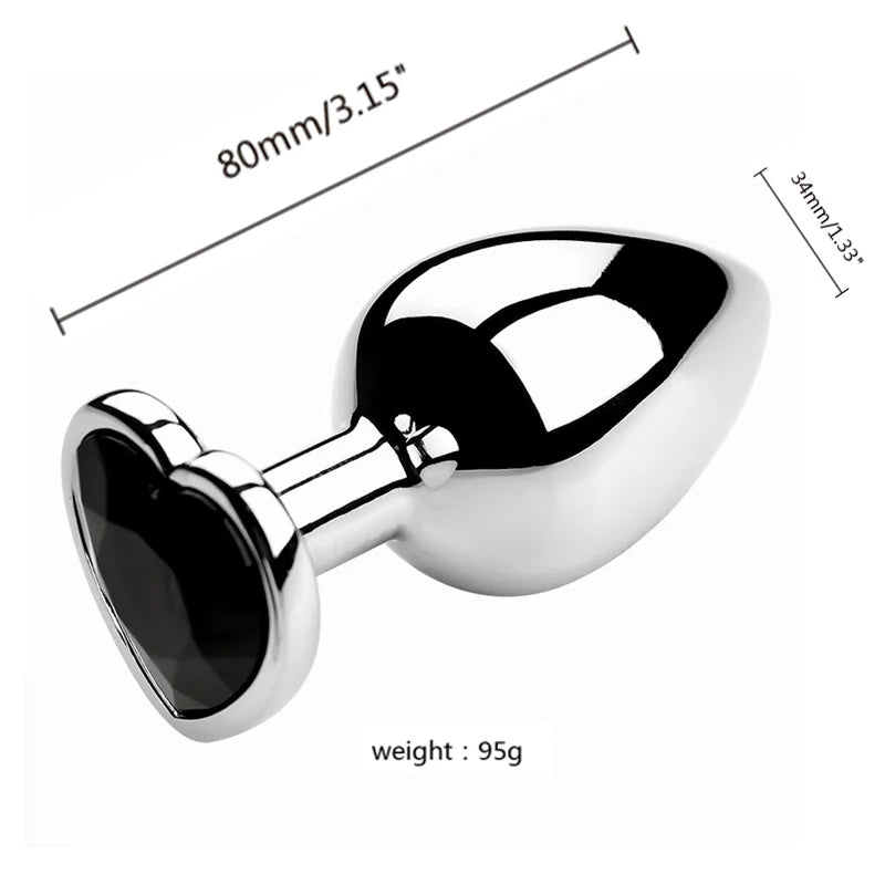 Metal Heart Butt Plug 3 Sizes Simifo