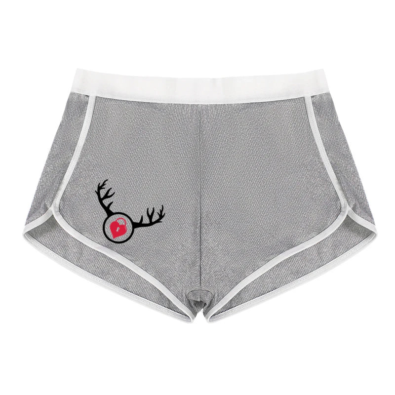 Cuckold Antlers Women's Boxer Shorts - Seamless Hip Lifting Sports Underwear | Solid Color Boyshort