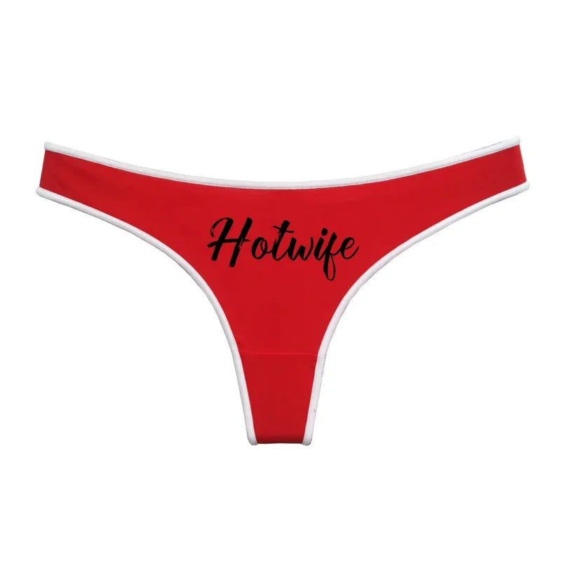 HOT WIFE Red Cotton Seamless Thong - Soft Invisible Breathable Sport Underwear | Women's Lingerie