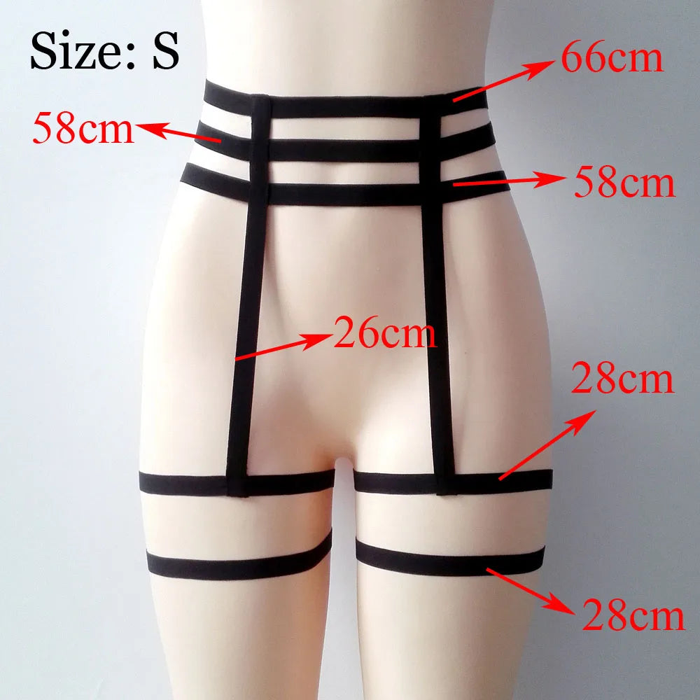 Elastic Cage Chain Suspender Garter Belt - Hollow Leg Harness Strap | Sexy Body Jewelry