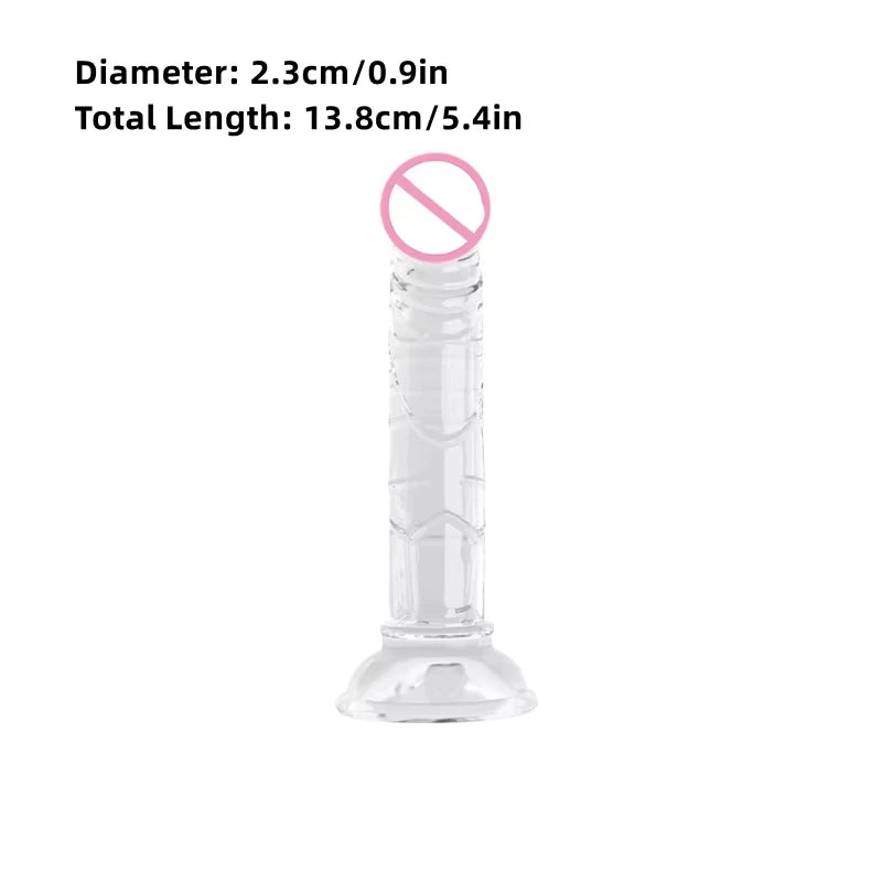 Realistic Dildo Clear Soft Lifelike Sex Toy with Vein Texture Penis for Vagina Anal Stimulation with Strong Suction Cup Adulttoy