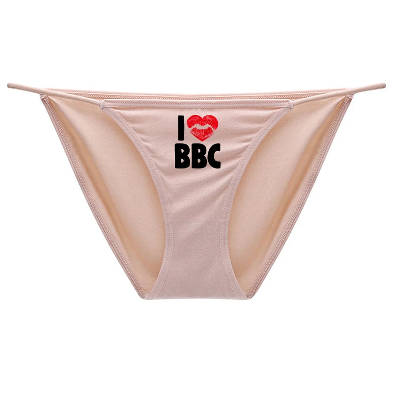 I LOVE BBC Cotton Underwear - Sexy Print Women's Briefs | Breathable Comfortable Panties
