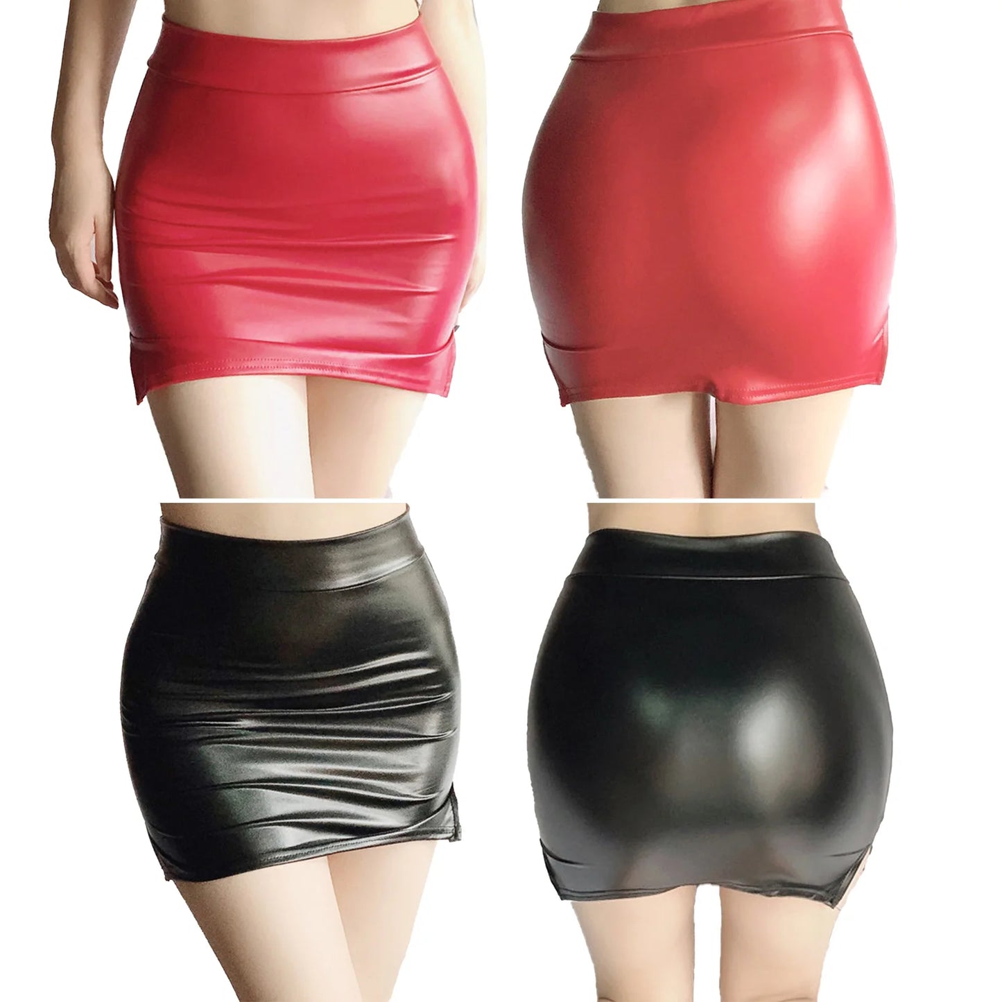 Sexy Womens Leather Miniskirt