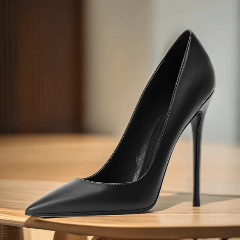 Brown Leather High heels Simifo