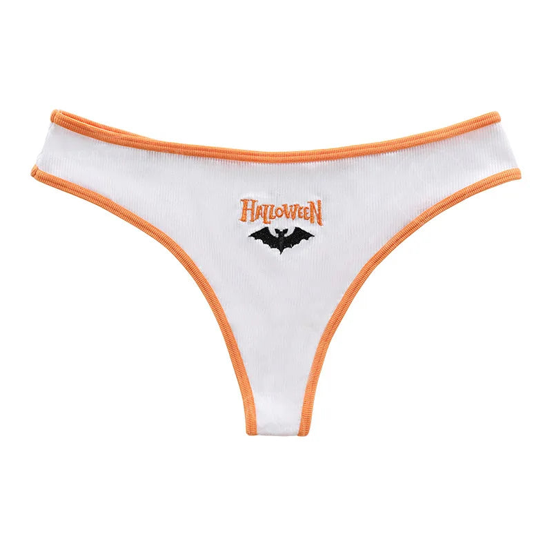 Women's Halloween Pattern Thong Panties - Sexy Low Rise G-String Breathable Comfortable Underwear