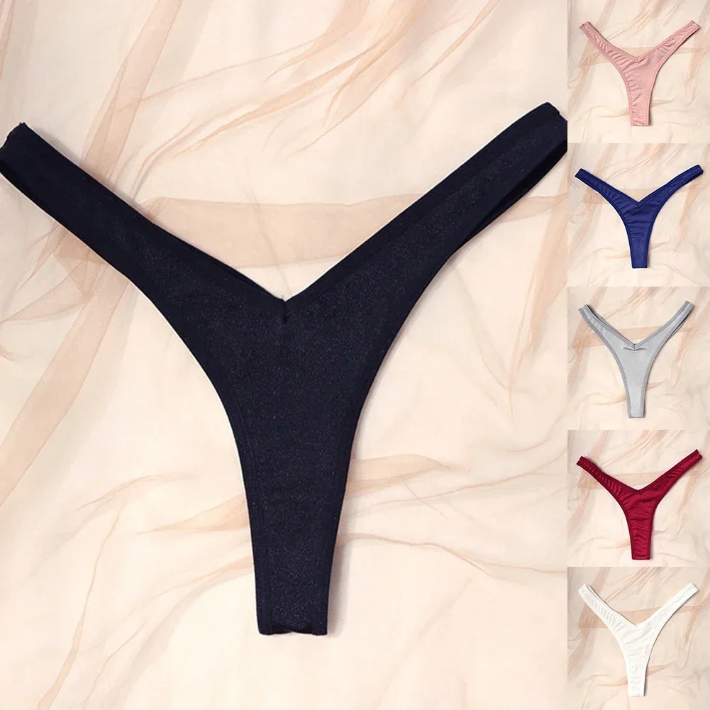 Women's V-Waist Sports Thong - Sexy Breathable G-String | Low Rise Elastic Bikini Panties
