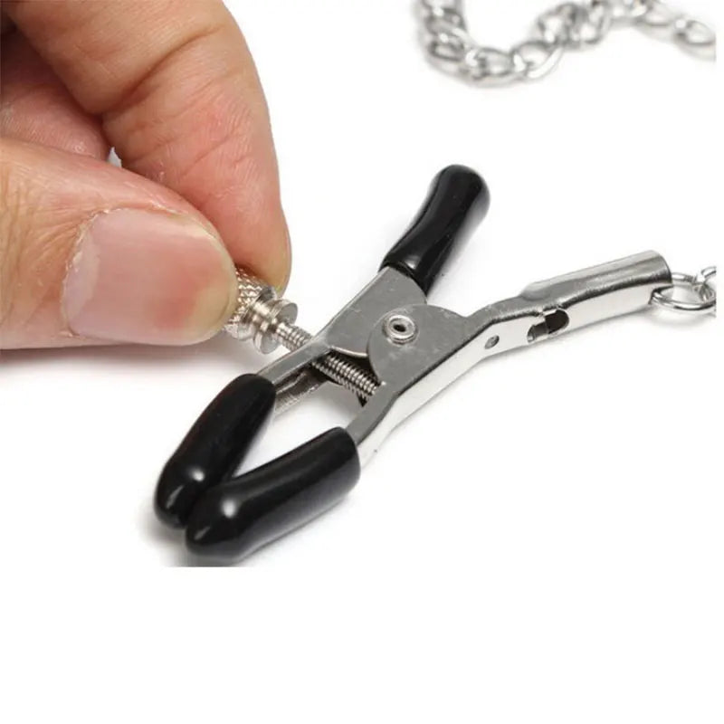 Ball Gag With Nipple Clamps -- Perfect for Kinky Fetish Lovers!! Simifo