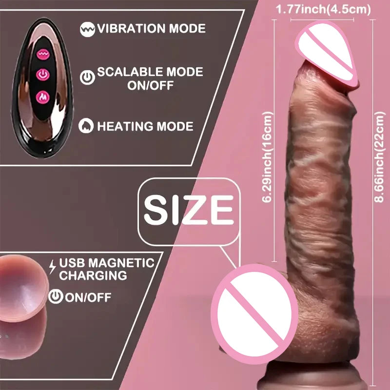 Telescopic Vibrating Realistic Dildo