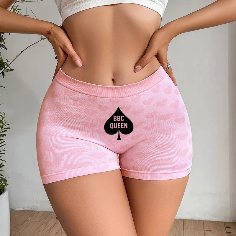 Queen of Spades Love Heart Women's Underwear - High Waisted Breathable Cotton Panties | Red Sexy Lingerie