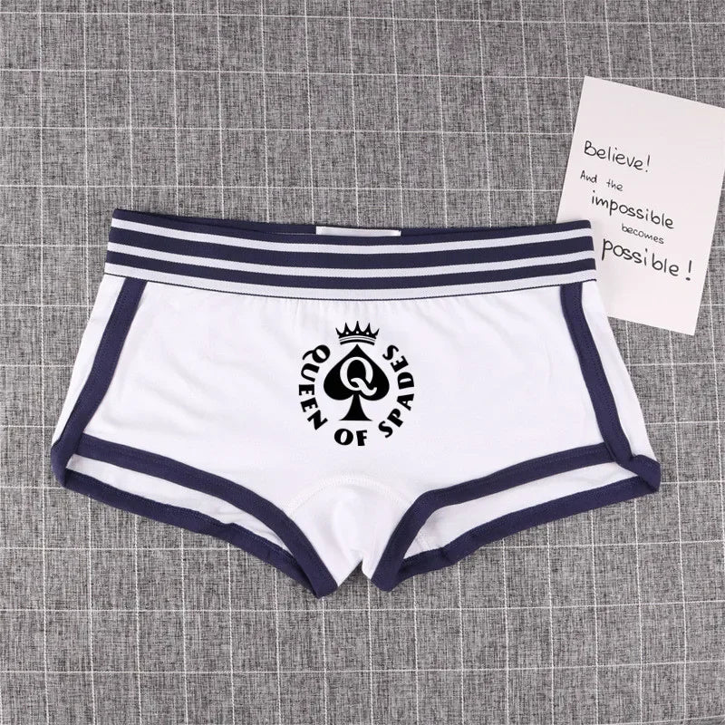 Queen of Spades Cotton Boyshort - Women's Breathable QOS Underwear | Cute Comfortable Panties