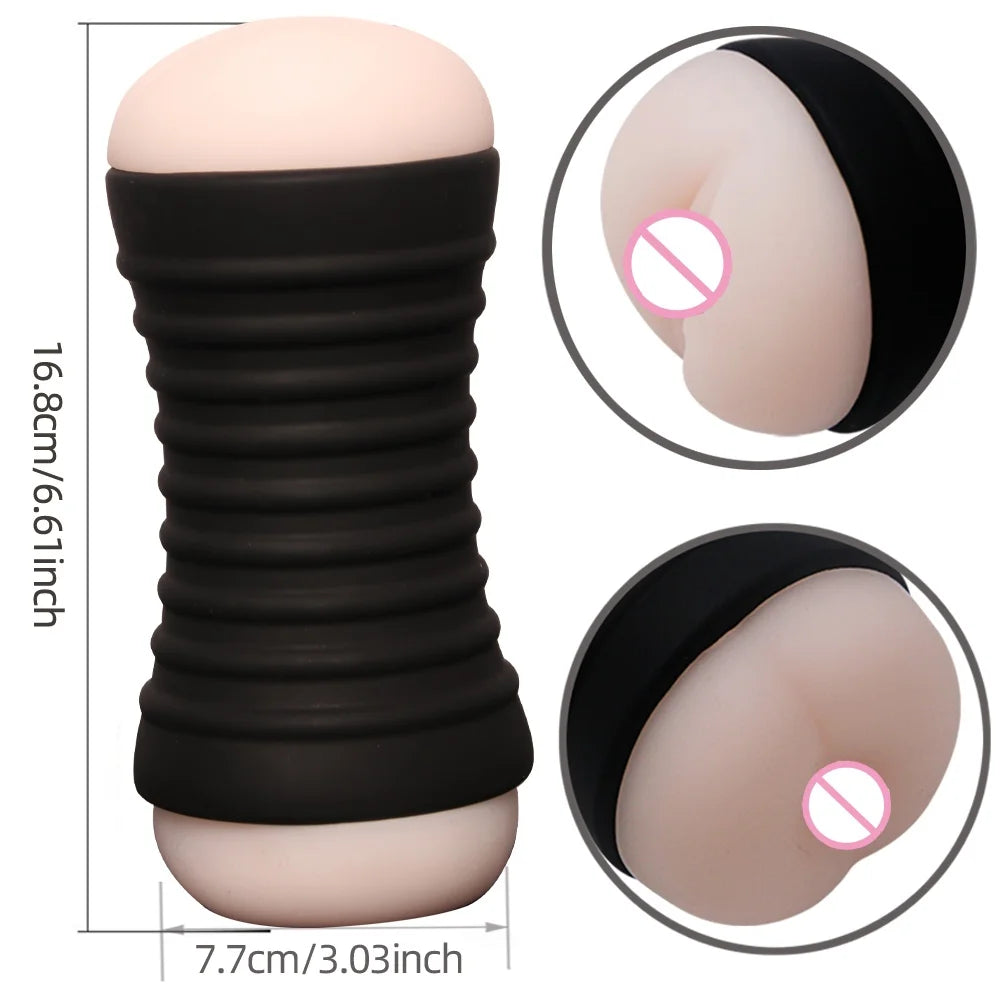 Realistic Vagina & Anal Male Masturbator Cup - Pocket Pussy Stroker | Men's Adult Pleasure Toy