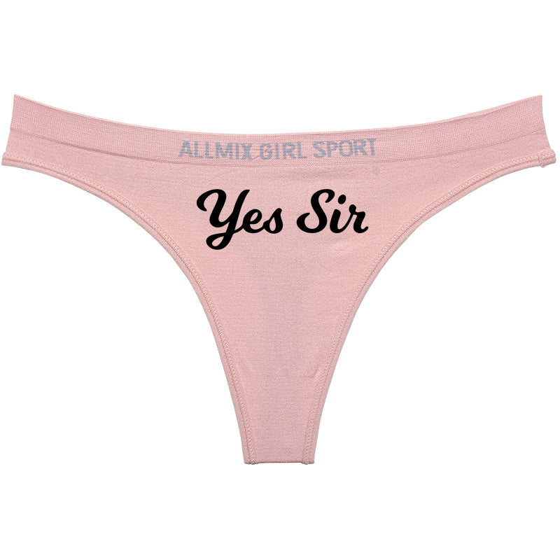 YES SIR Sexy Letters Print Underwear - Women's Seamless Low Waist Panties | Sports Fitness Brief