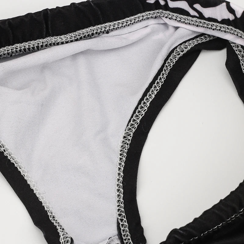 Halloween Skull Cartoon Underwear - Finger Bones Hip-Lifting Thong for Women