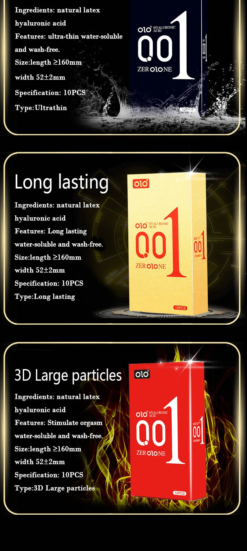 Ultra Thin Condoms - Ice & Fire Sensation (10 Pack)