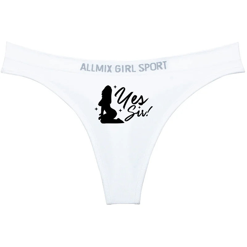 YES SIR Sexy Letters Print Underwear - Women's Seamless Low Waist Panties | Sports Fitness Brief