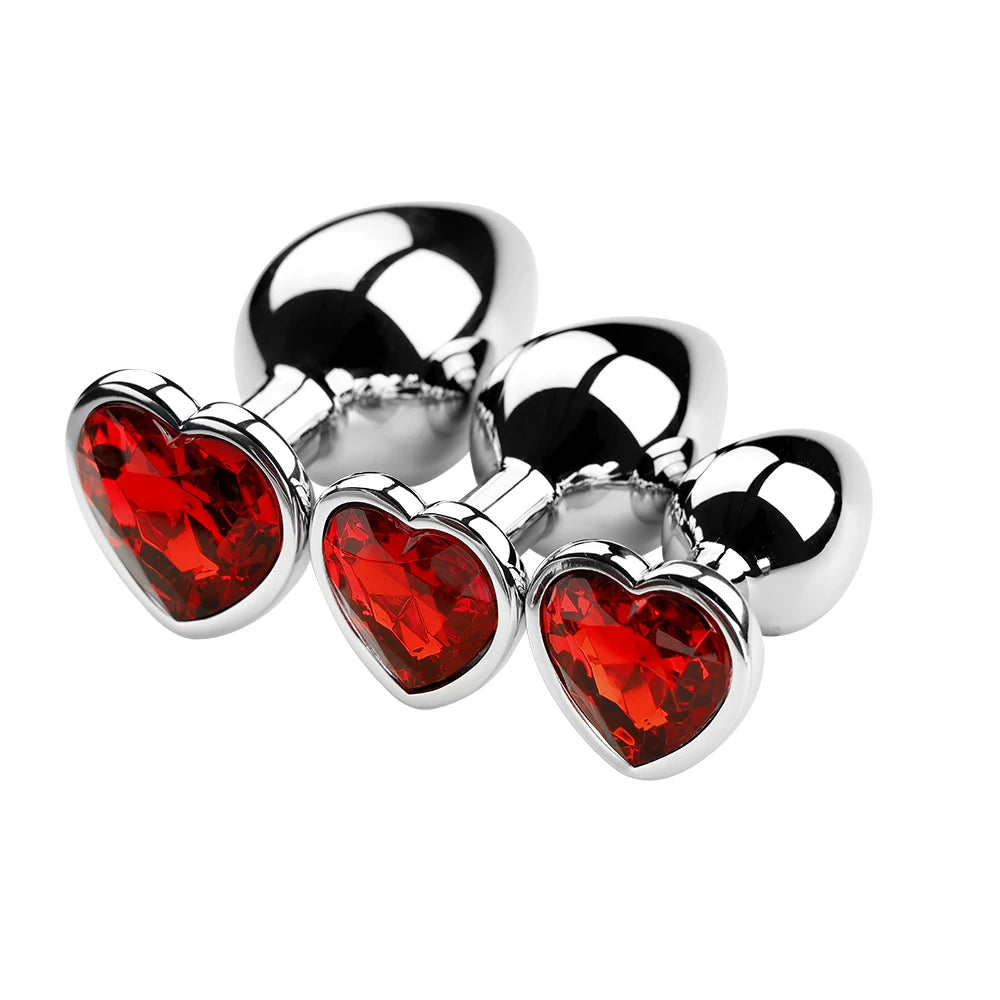 Metal Heart Butt Plug 3 Sizes Simifo
