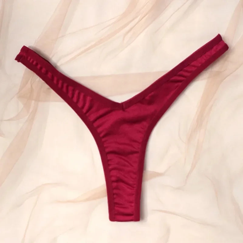 Women's V-Waist Sports Thong - Sexy Breathable G-String | Low Rise Elastic Bikini Panties