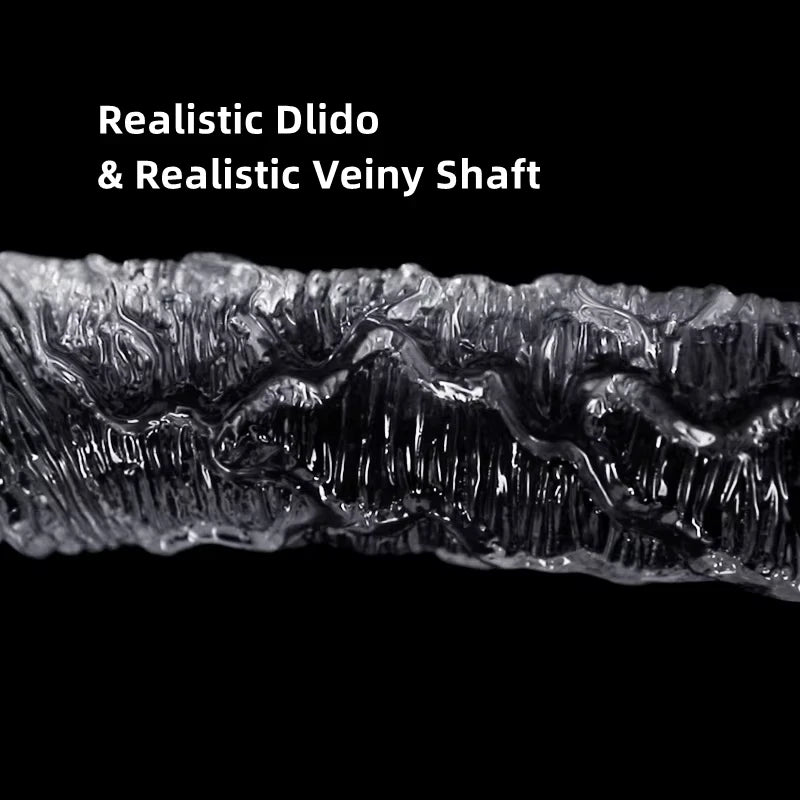 Realistic Dildo Clear Soft Lifelike Sex Toy with Vein Texture Penis for Vagina Anal Stimulation with Strong Suction Cup Adulttoy