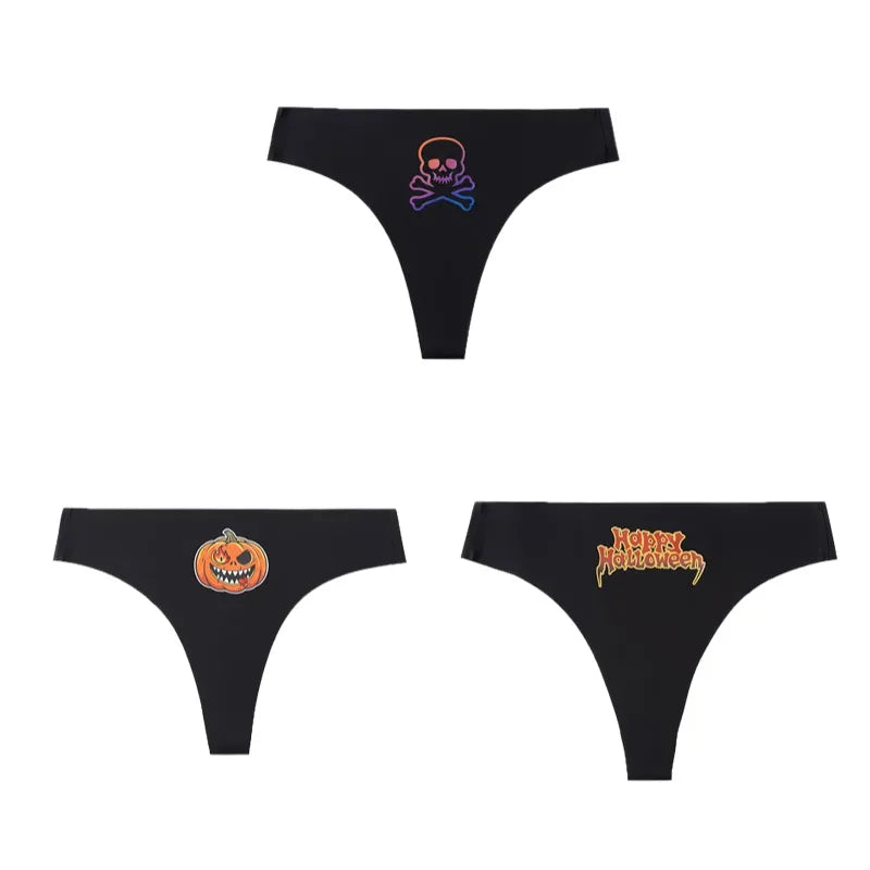 Halloween Women's Thong Set - 3 Piece Breathable Sexy Lingerie Collection