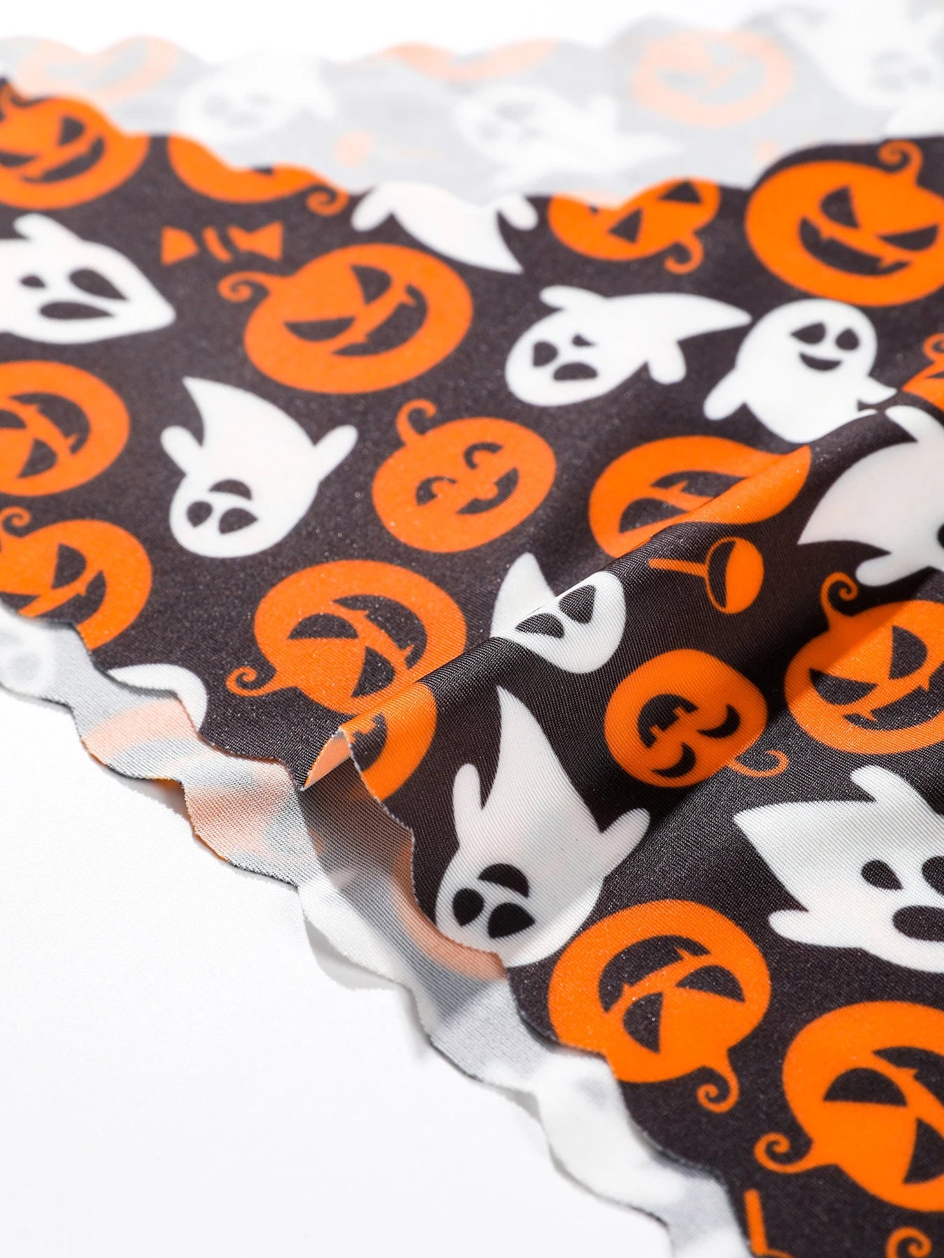 Women's Halloween Panties Set - 10 Piece Pumpkin & Skull Print Scalloped Edge Bikini Underwear