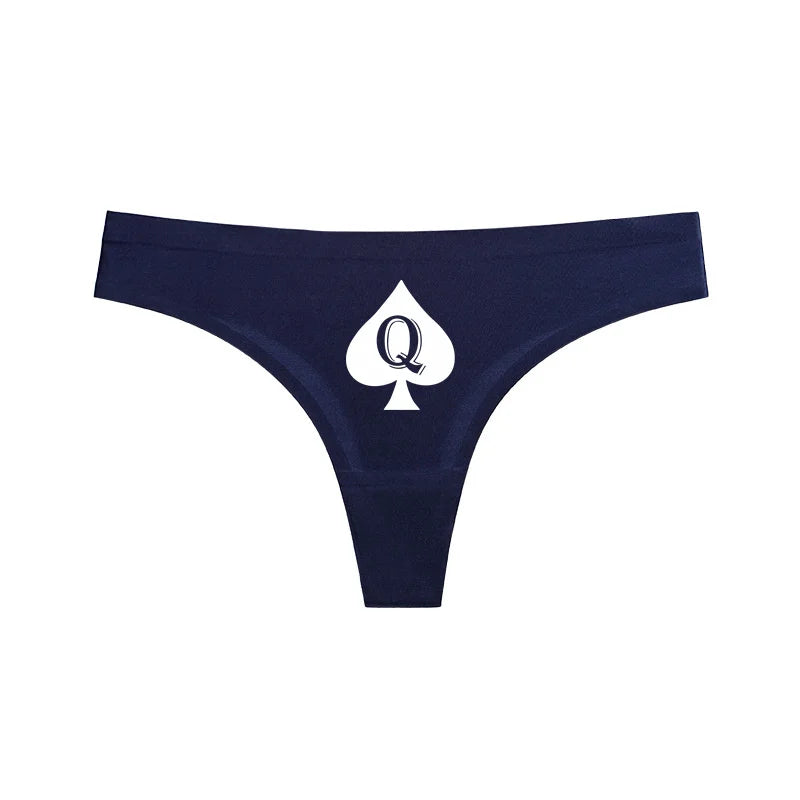 Queen of Spades Print Cotton Panties - Cute Sexy Women's Underwear | Plus Size Available