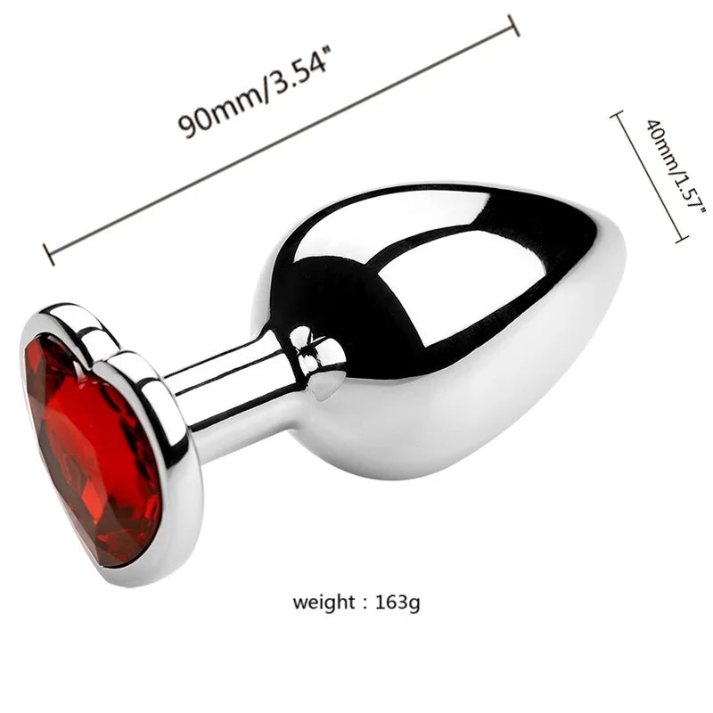 Metal Heart Butt Plug 3 Sizes Simifo